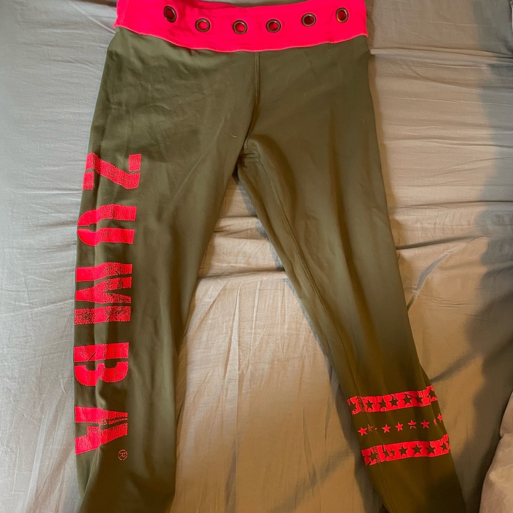 Zumba army green Capri legging